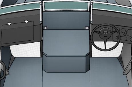 Компоновка RealCraft 470 Fish - межконсольный рундук в основном кокпите