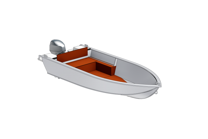 Схема лодки Салют 430Р - Открытая румпельная версия