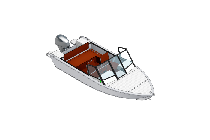 Схема лодки Салют PRO 430/430 JET - с носовой палубой-крышкой