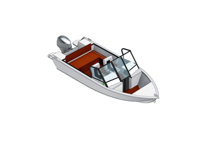 Схема лодки Салют PRO 430/430 JET - стандартный носовой кокпит