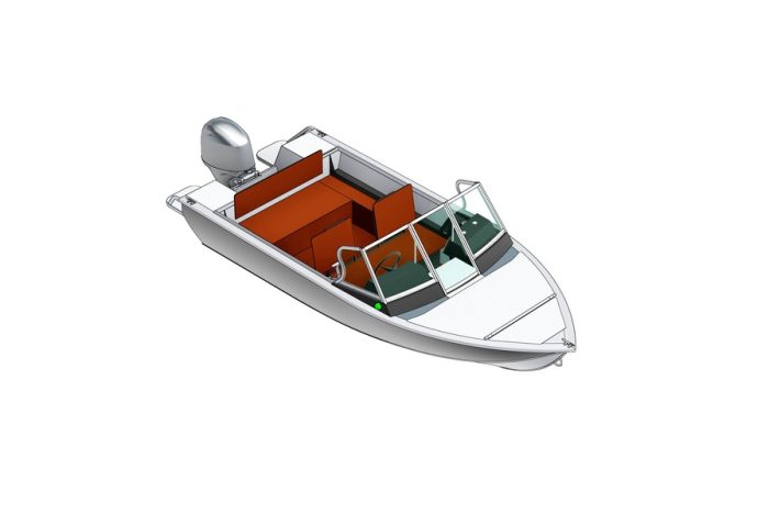 Схема лодки REALCRAFT 440 - с носовой палубой-крышкой