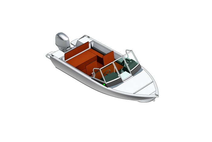 Схема лодки REALCRAFT 440 - с носовой палубой-крышкой