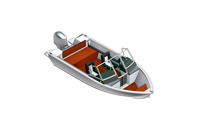 Схема лодки REALCRAFT 440 - увеличенный носовой кокпит
