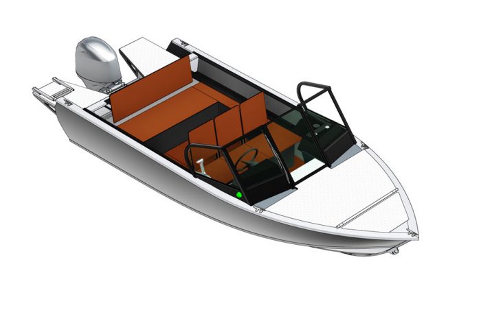 Схема лодки Салют 480 NEO - с носовой палубой-крышкой