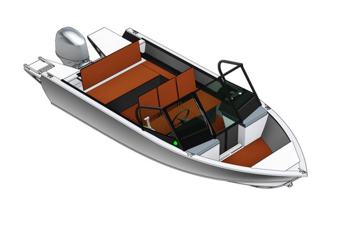 Схема лодки Салют PRO 480 NEO - стандартный носовой кокпит