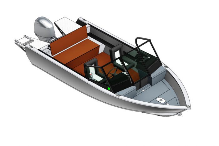 Схема лодки Салют PRO 480 NEO - увеличенный носовой кокпит с носовым подиумом
