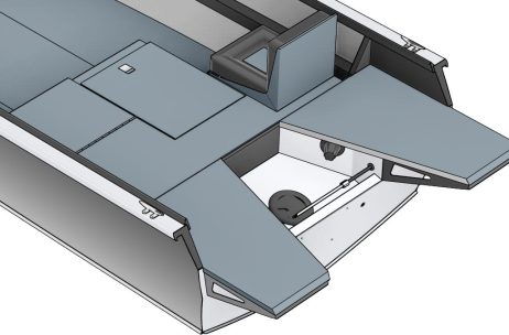 Кормовая платформа Салют PRO 480 NEO Fish - с центральным расположением лайвела - бассейна для рыбы