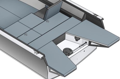 Кормовая платформа Салют PRO 480 NEO Fish - с поперечным расположением лайвела-бассейна для рыбы