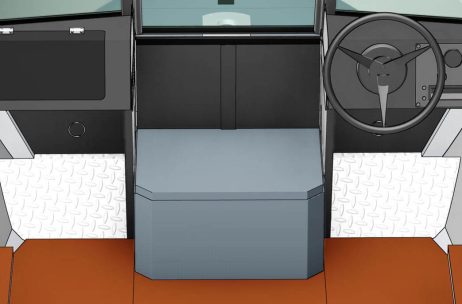 Межконсольный рундук в основном кокпите Салют 480 NEO